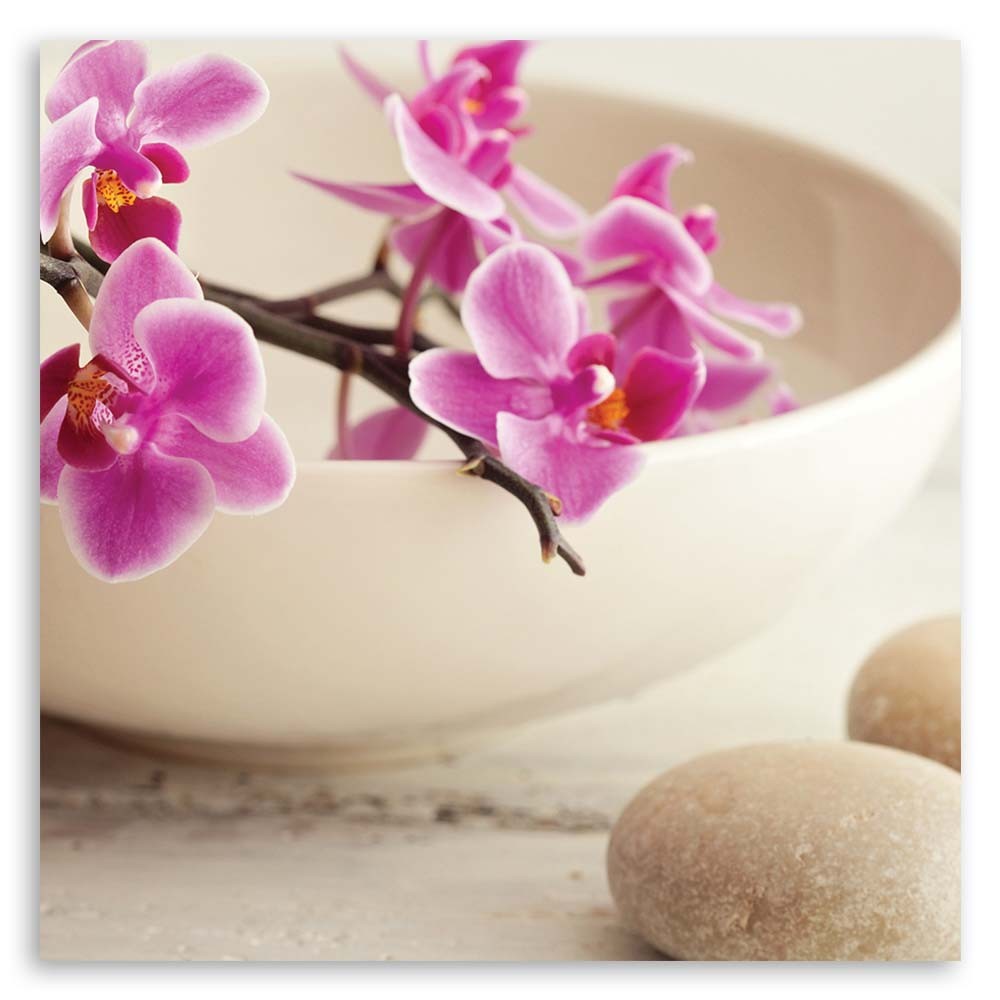 Paveikslas Ant Drobės, Rožinės orchidėjos patiekale