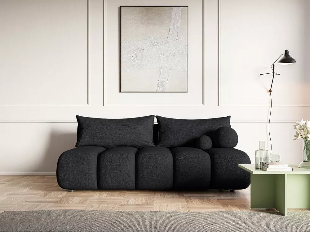 Trivietė sofa Dandelino Mini, juoda