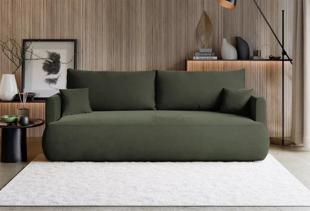 Trivietė sofa Ovo mini, alyvuogių spalvos
