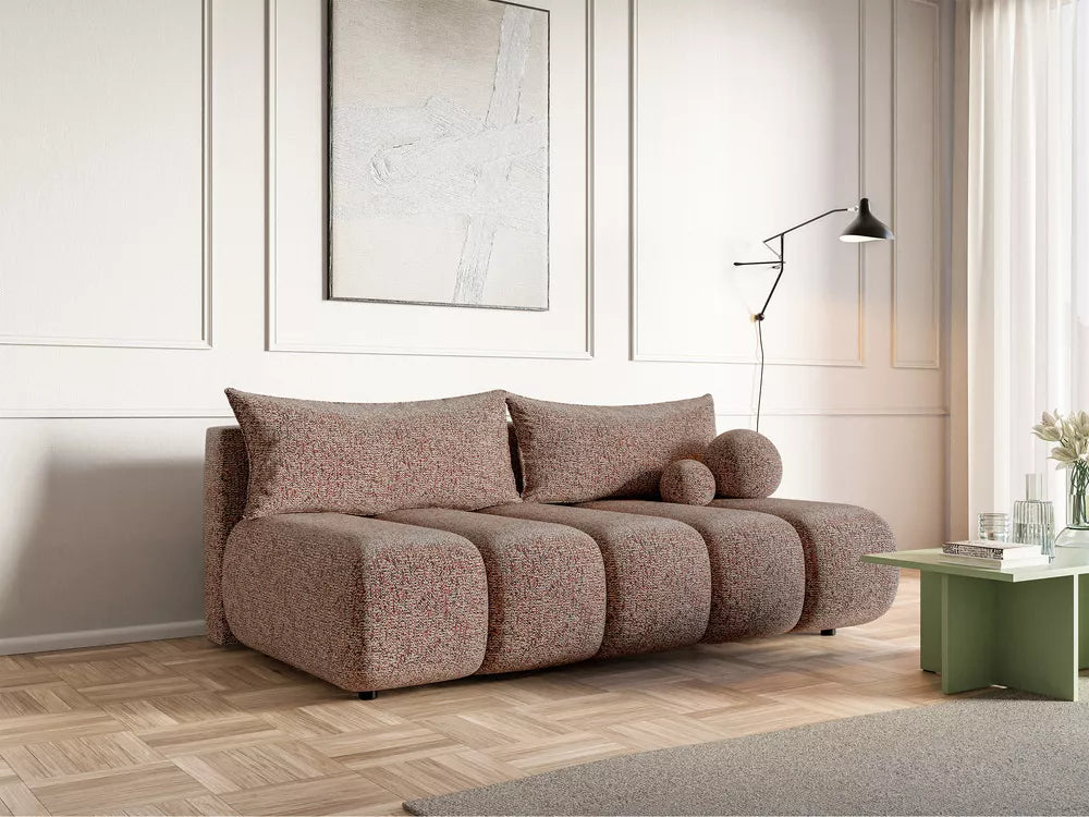 Tritvietė sofa Dandelino Mini, šviesiai rožinė
