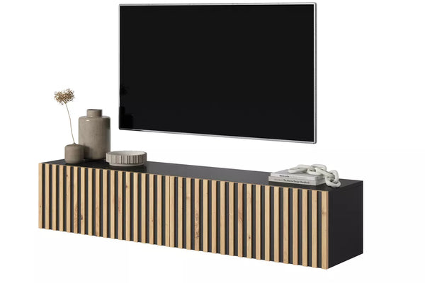 TV spintelė Telire, juoda/artisan ąžuolo
