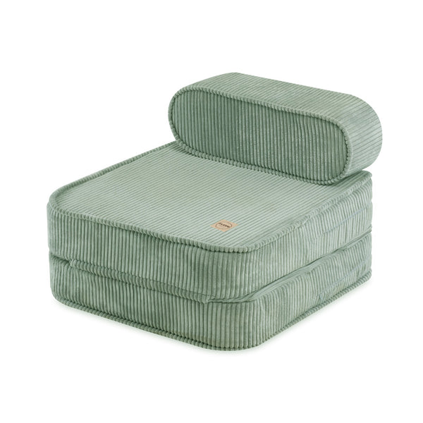 Išskleidžiamas krėslas Plush Nest 150×60×25 cm, žalia, premium velvetas