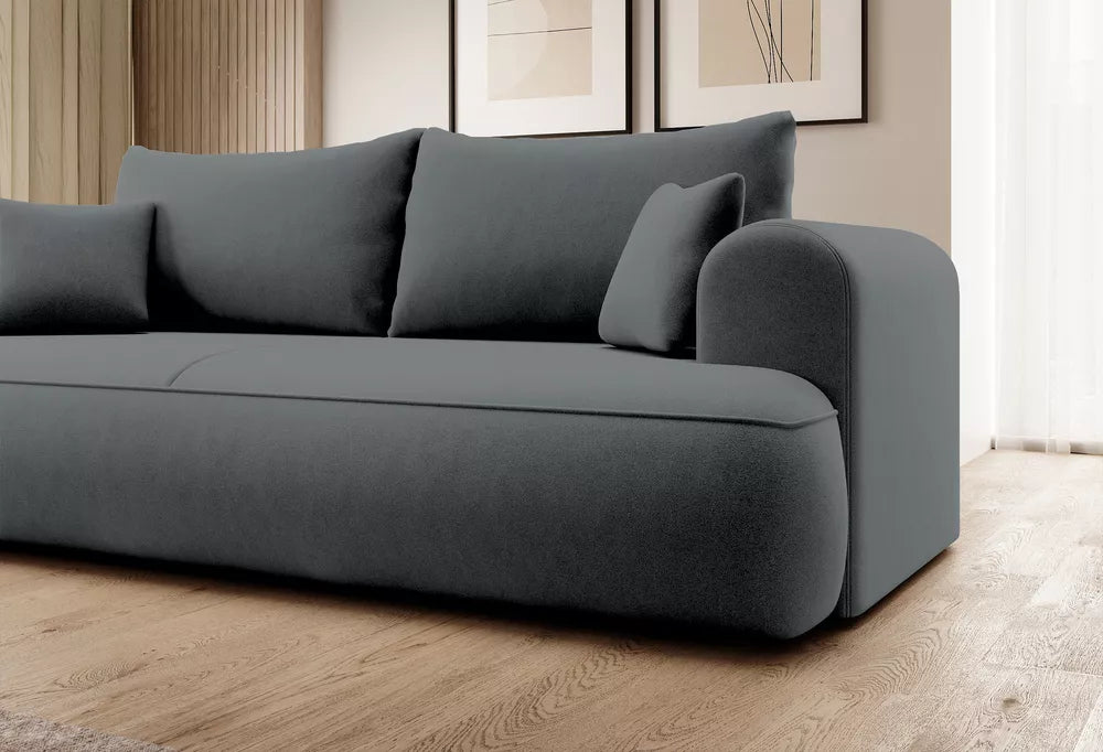 Trivietė sofa Ovo, tamsiai pilka
