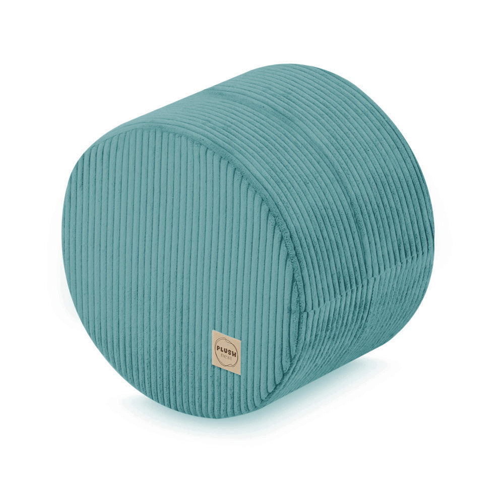 Apvalus pufas Plush Nest 40×30 cm, mėlyna, premium velvetas