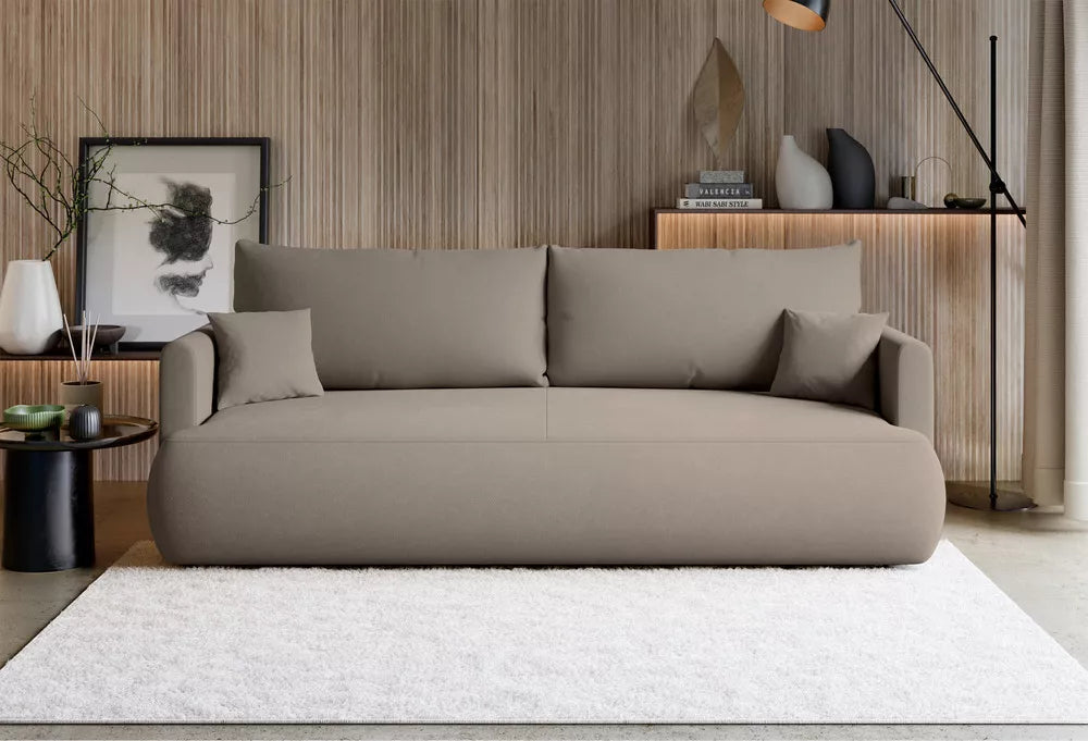 Trivietė sofa Ovo mini, pilkai smėlinė