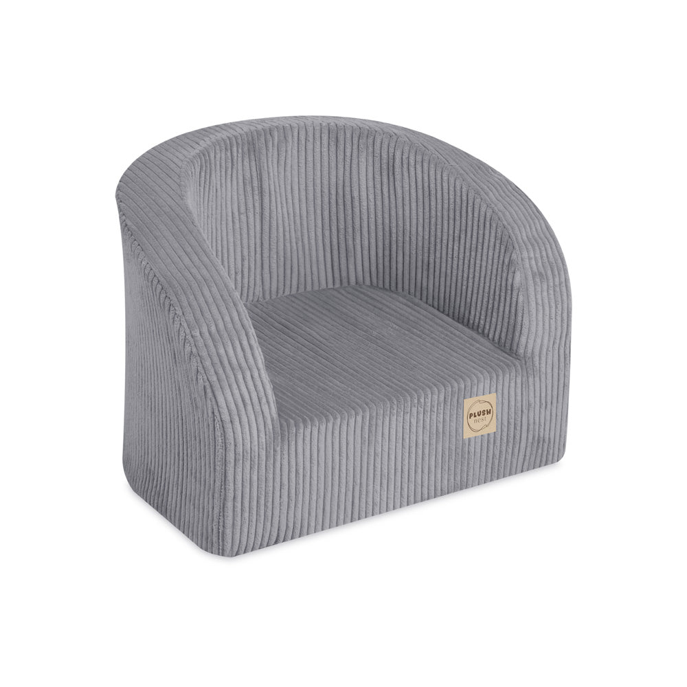 Vaikiškas fotelis Plush Nest, pilka, velvetas