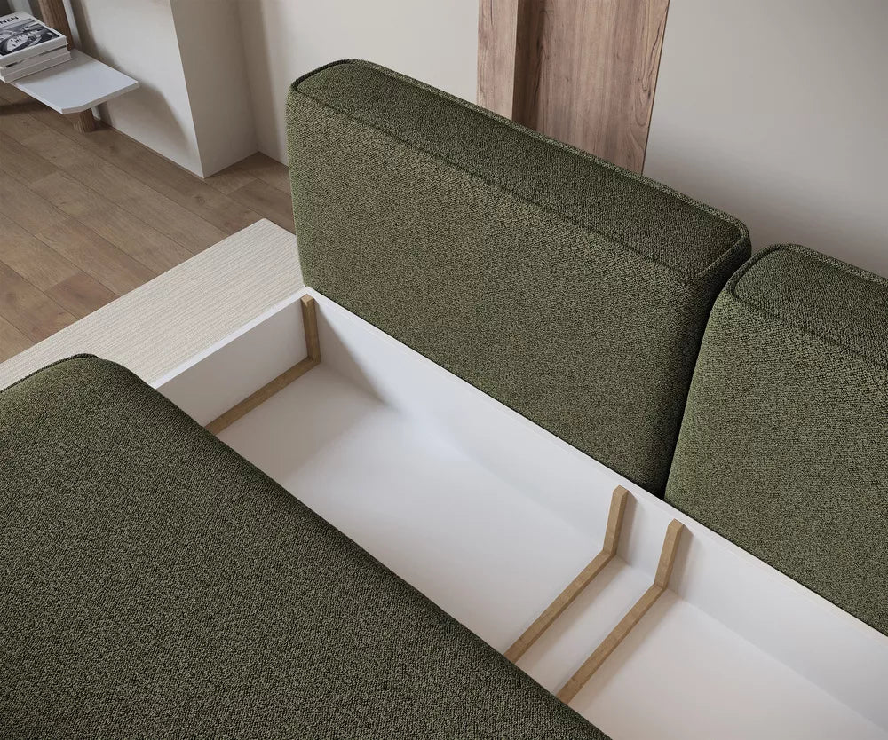 Trivietė sofa Leanno, alyvuogių spalva