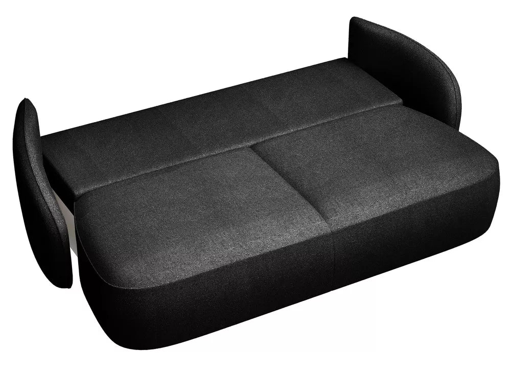 Trivietė išskleidžiama sofa Savoy, juoda