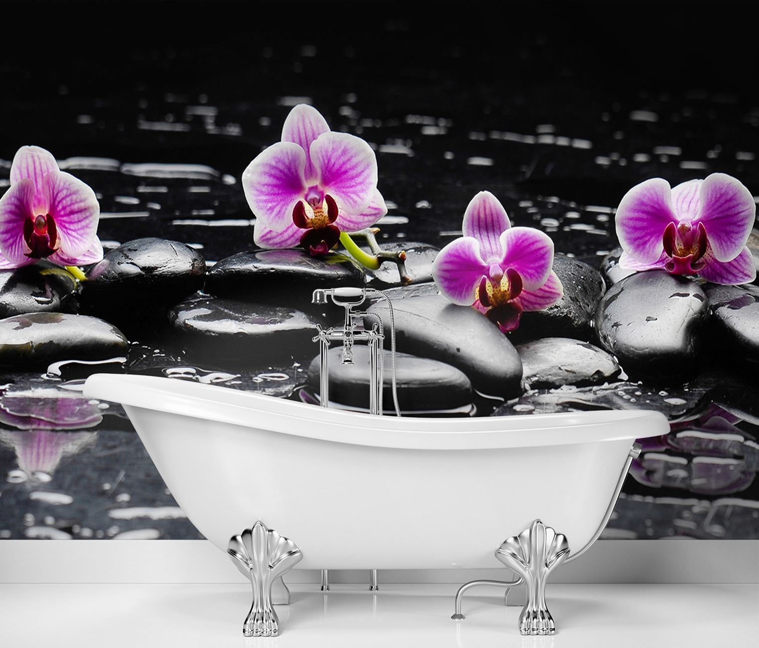 Fototapetai, Zen akmenys ir orchidėjos