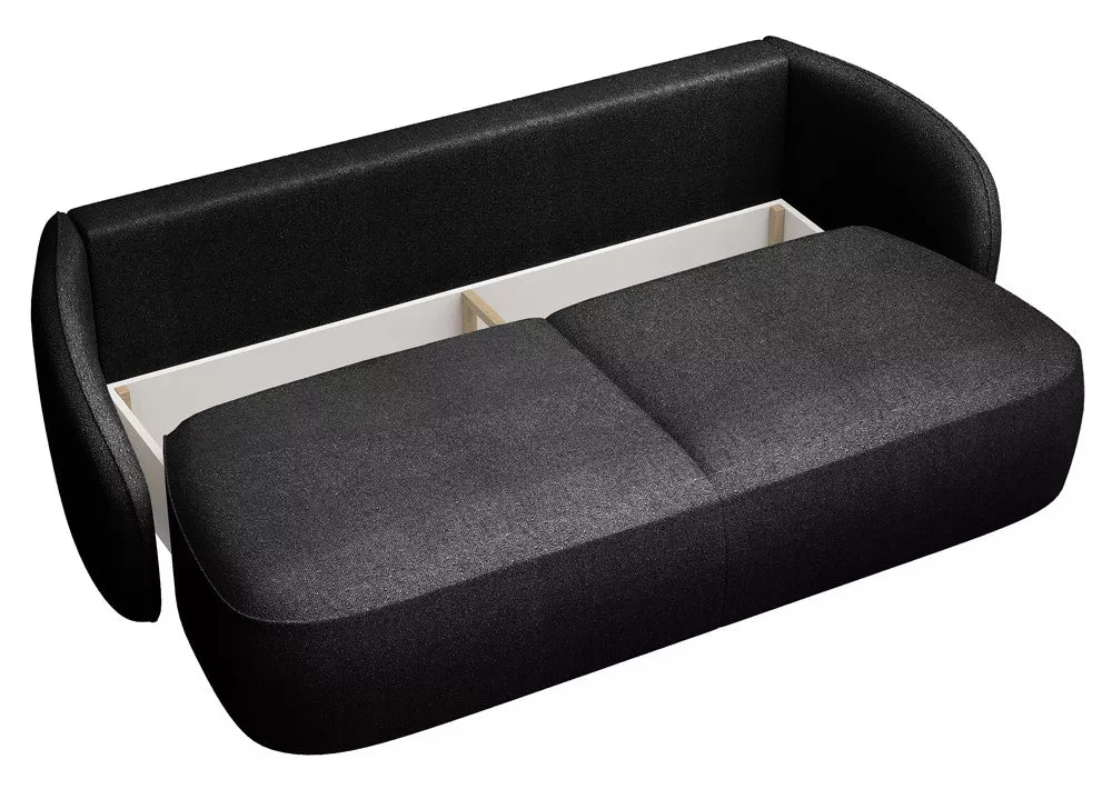 Trivietė išskleidžiama sofa Savoy, juoda