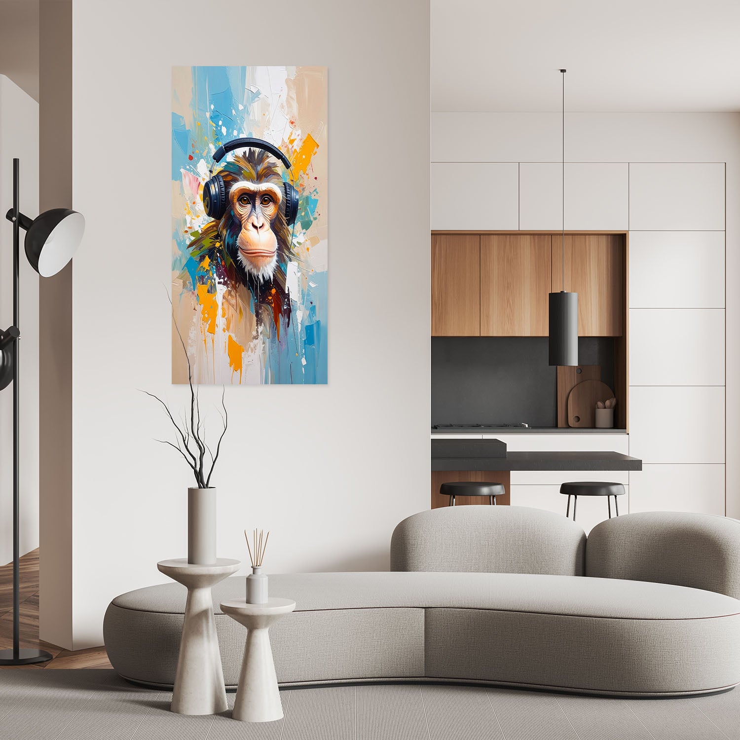 Klijuojamas plakatas, Beždžionė ausinėse Animal Africa