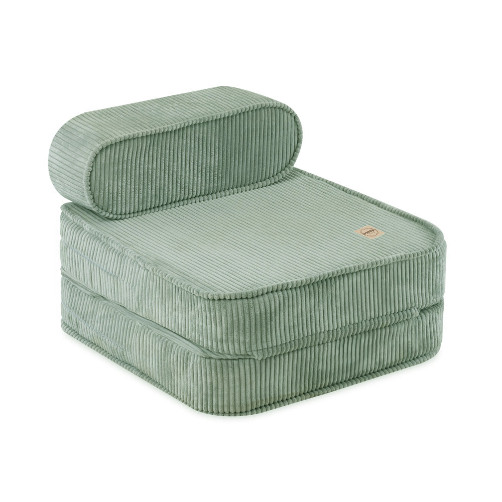 Išskleidžiamas krėslas Plush Nest 150×60×25 cm, žalia, premium velvetas