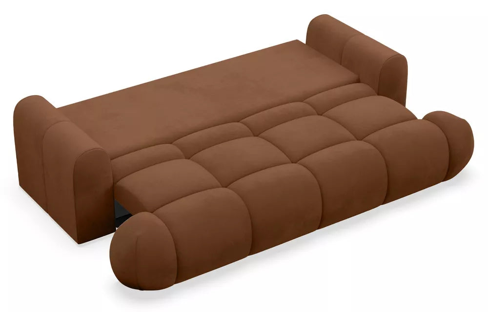 Trivietė išskleidžiama sofa Savoy, vario spalvos