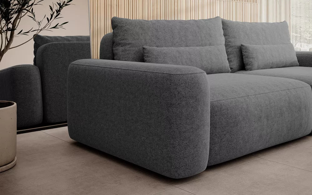 Trivietė sofa Carnos, tamsiai pilka
