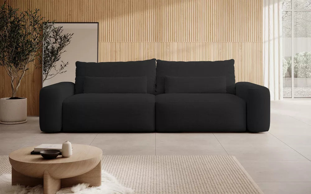 Trivietė sofa Carnos, juoda