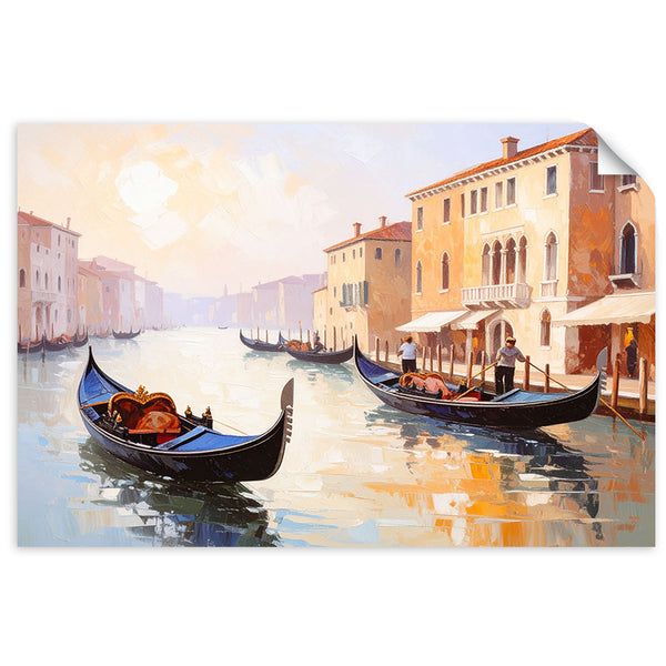 Lipni plakatas, Italija Venecijos gondolų vaizdas