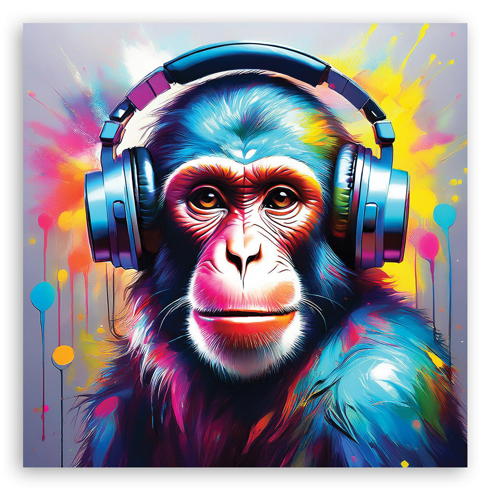 Paveikslas Ant Drobės, Beždžionė DJ Pop Art