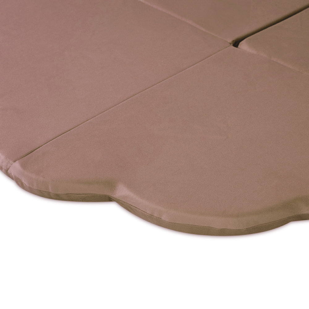 Gėlės formos kilimėlis Plush Nest 120×120×5 cm, auksinė smėlio, velvetas