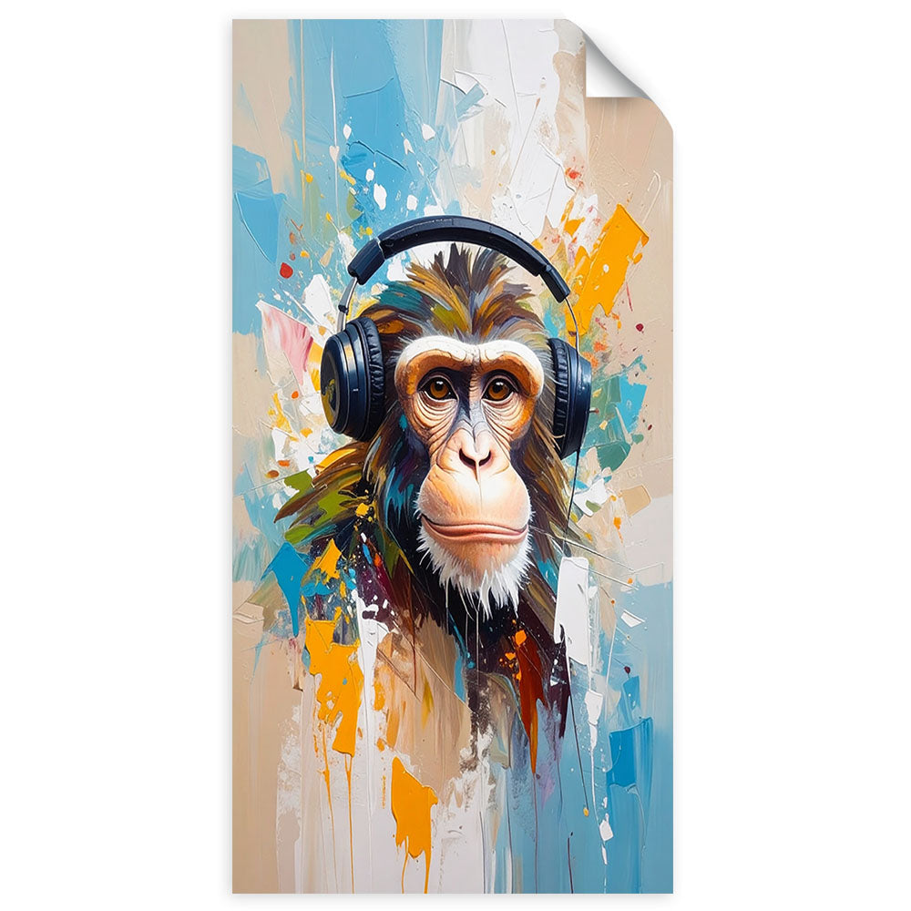 Lipni plakatas, Beždžionė ausinėse Animal Africa