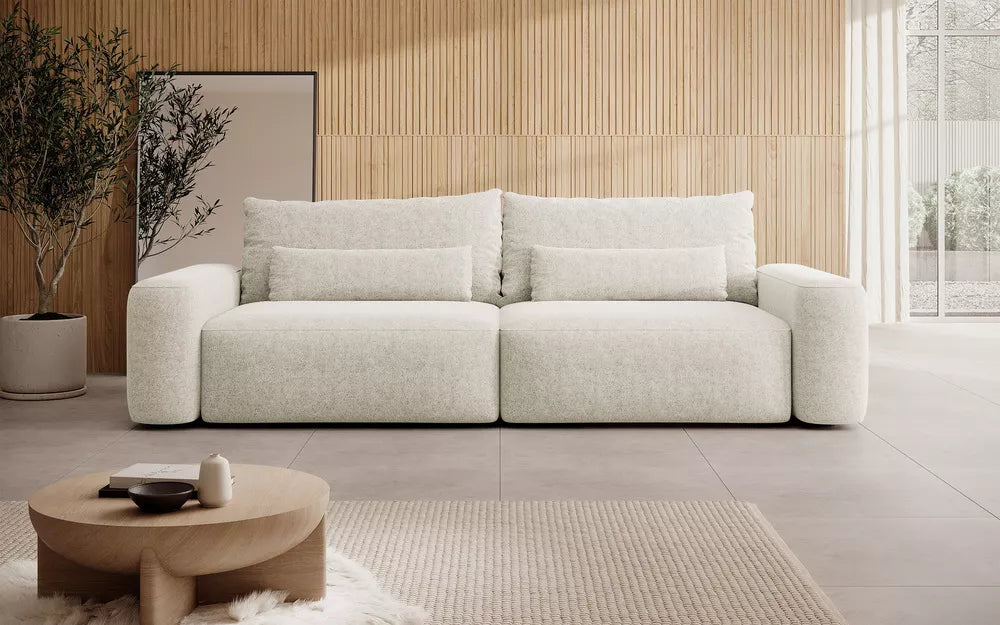 Trivietė sofa Carnos, kreminė