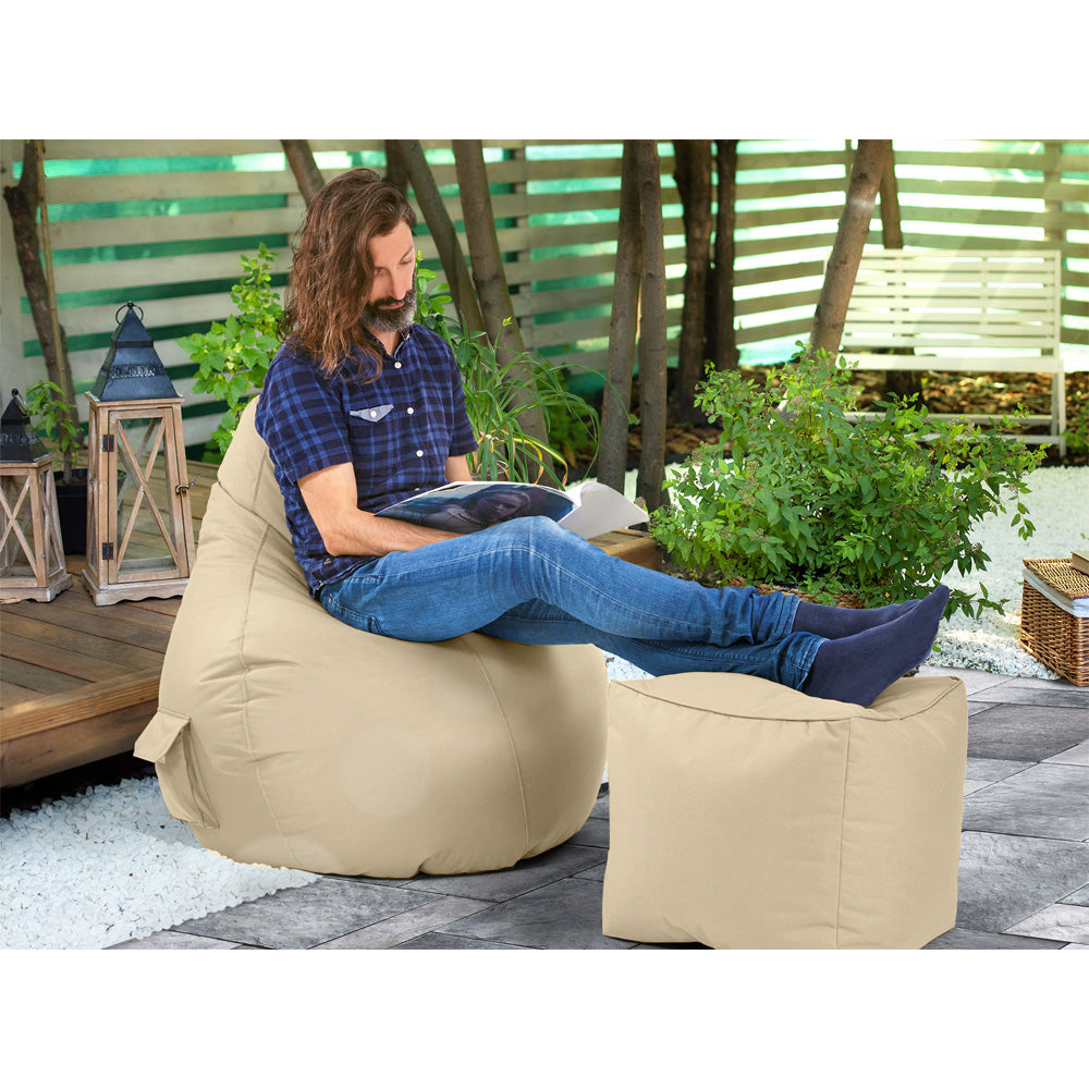 Lauko Sėdmaišių Komplektas Cozy ir Cube Beige