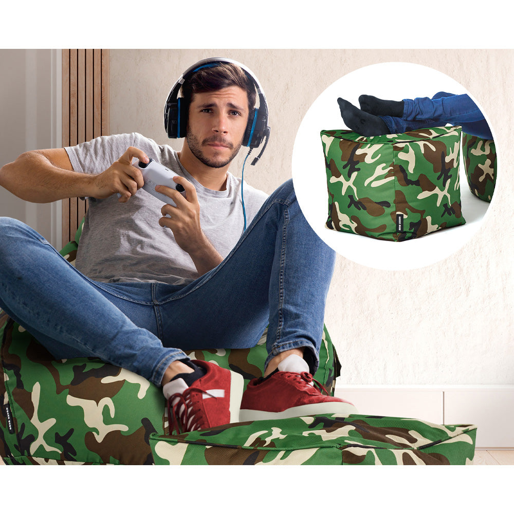 Lauko Sėdmaišių Komplektas Cozy ir Cube Green Camouflage