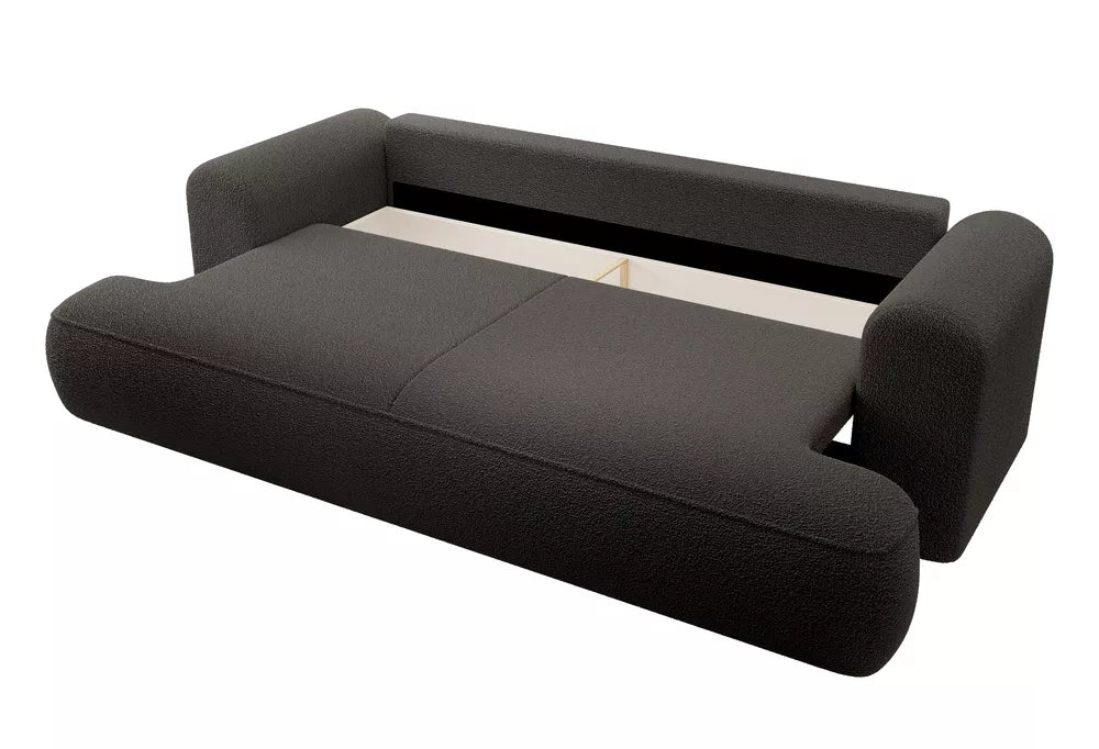 Trivietė sofa-lova Ovo, tamsiai pilka