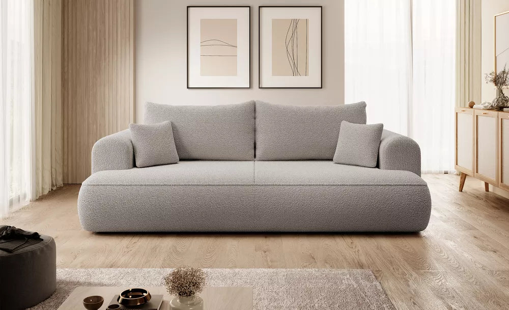 Trivietė sofa-lova Ovo, tamsiai smėlinė