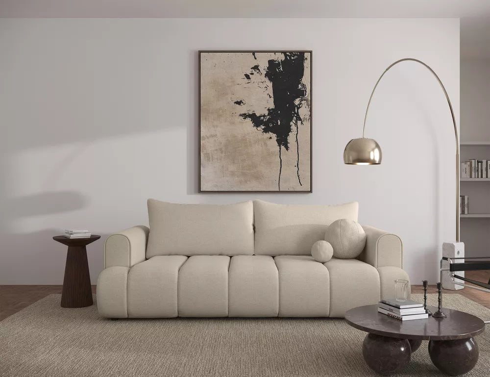Trivietė sofa Dandelino, šviesiai smėlinė