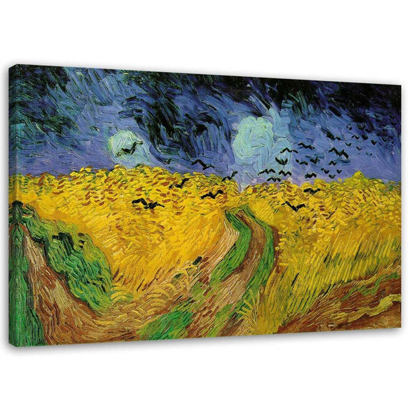 Paveikslas Ant Drobės, Kviečių laukas su pasėliais - V. van Goghas reprodukcija