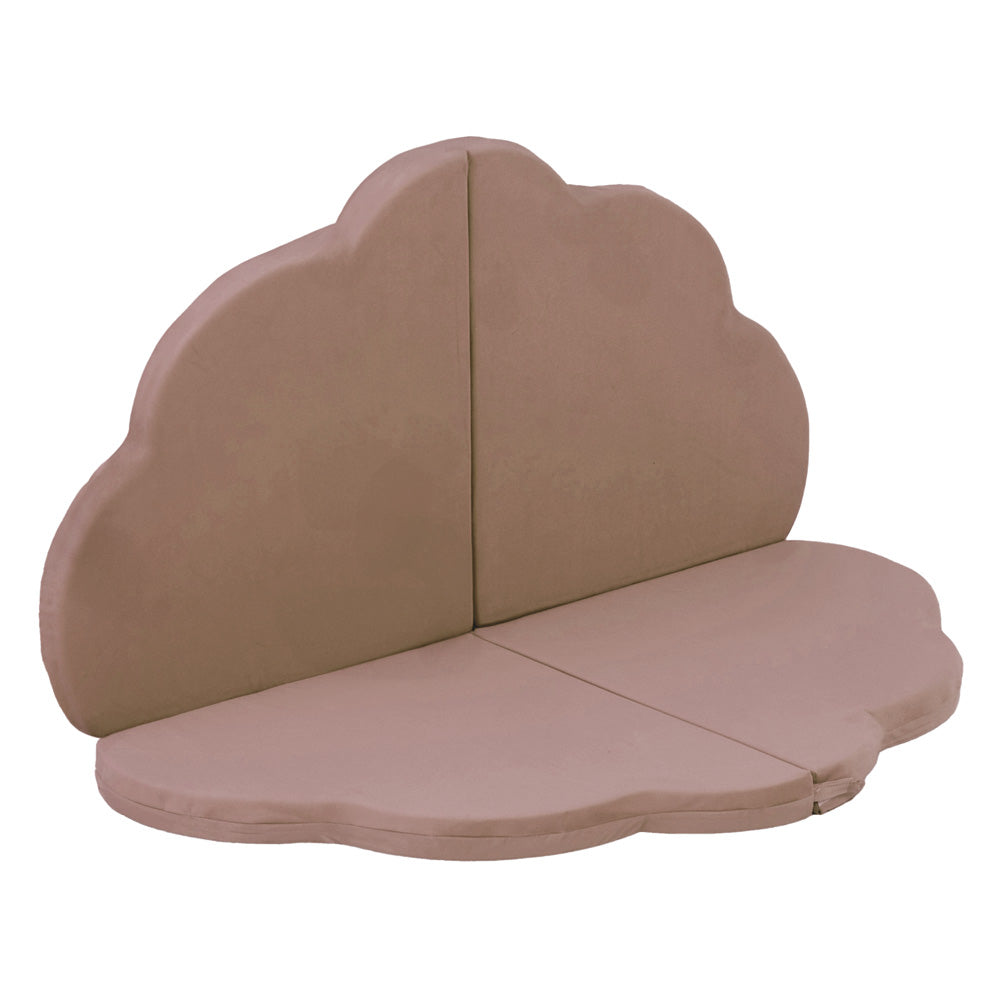 Gėlės formos kilimėlis Plush Nest 160×160×5 cm, auksinė smėlio, velvetas