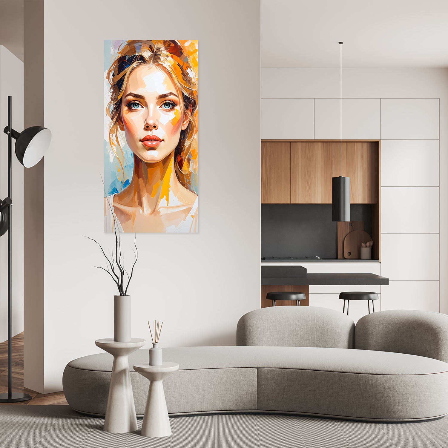Klijuojamas plakatas, Moters portretas Modelis