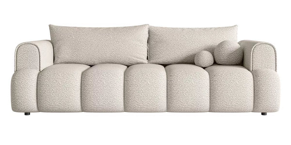 Trivietė sofa su miegojimo funkcija Dandelino, kreminė