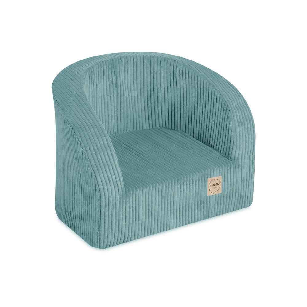 Vaikiškas fotelis Plush Nest, mėlyna, velvetas