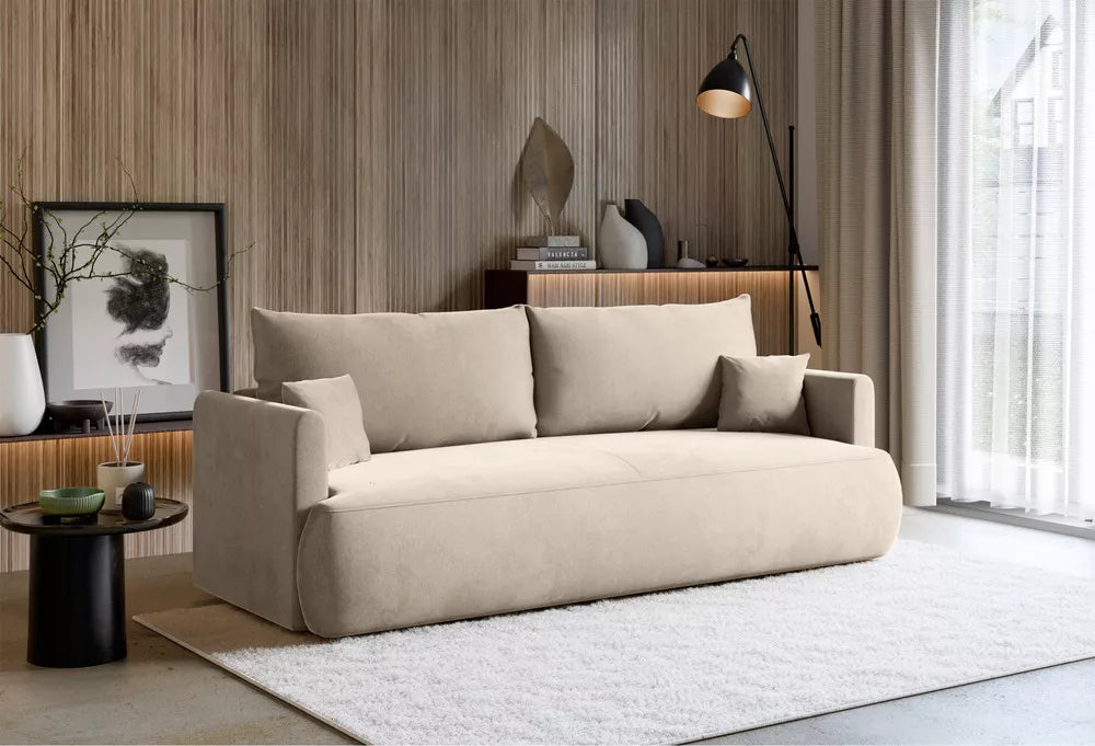 Trivietė sofa Ovo mini, šviesiai smėlinė