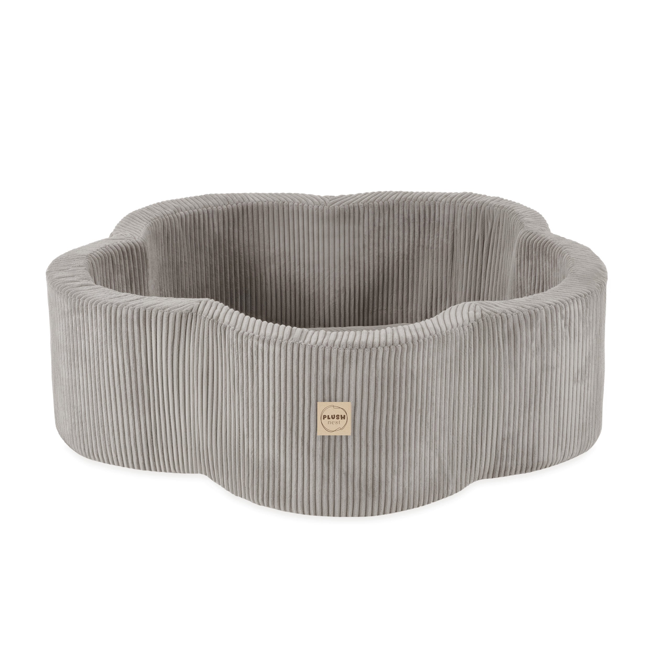Kamuoliukų baseinas Plush Nest 95×30 cm, smėlio, premium velvetas, su kilimėliu