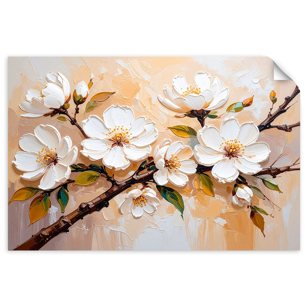 Lipni plakatas, Cream Flowers aliejinių dažų imitacija