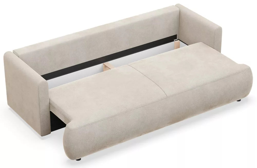 Trivietė sofa Ovo mini, kreminė