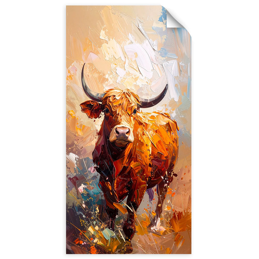 Lipni plakatas, Bull Cow Gyvūnai Gamta