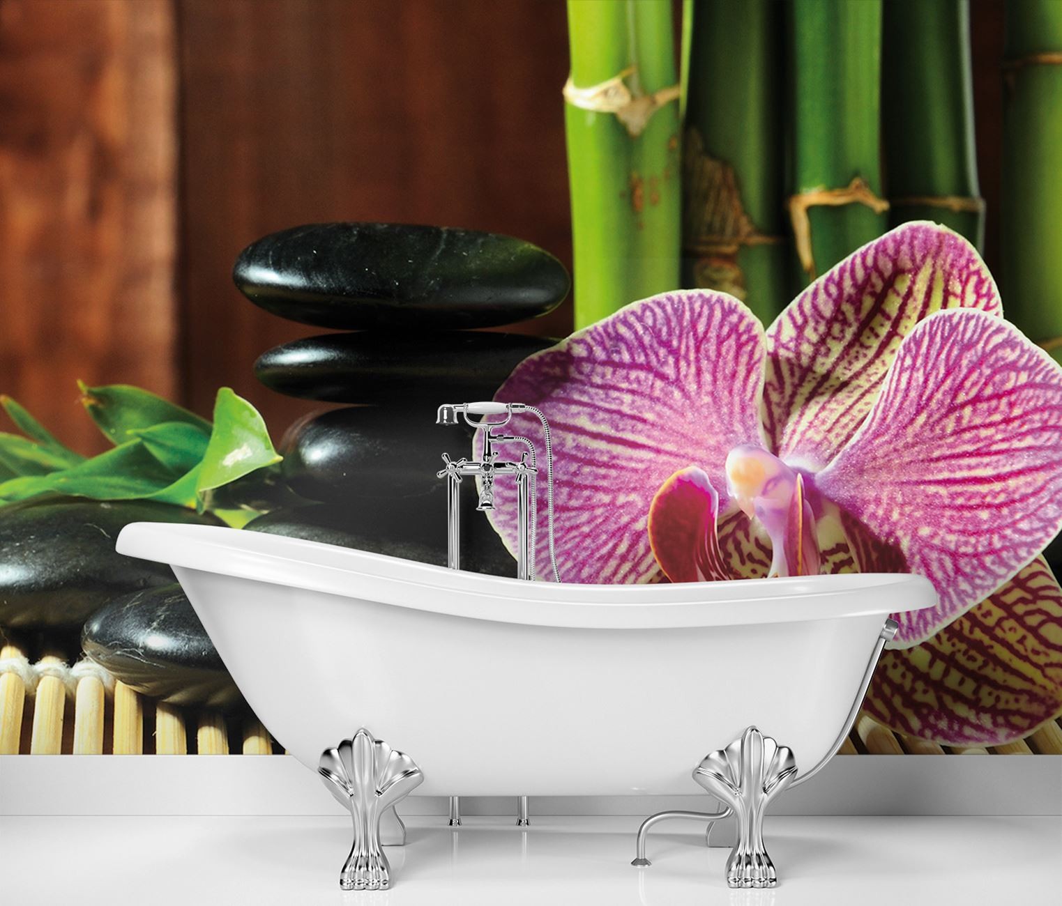 Fototapetai, Orchidėja Zen akmenys ir bambukas