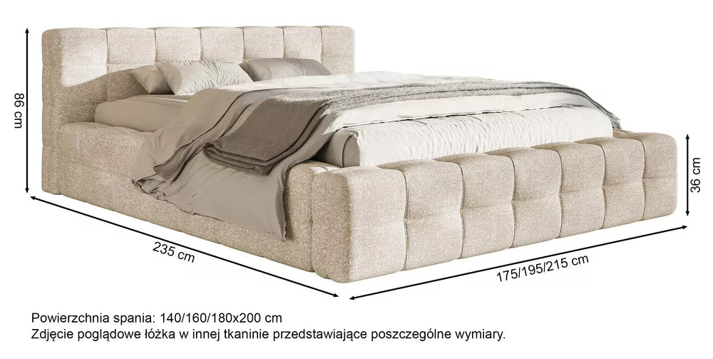 Lova Puffly, smėlinė, 140x200 cm