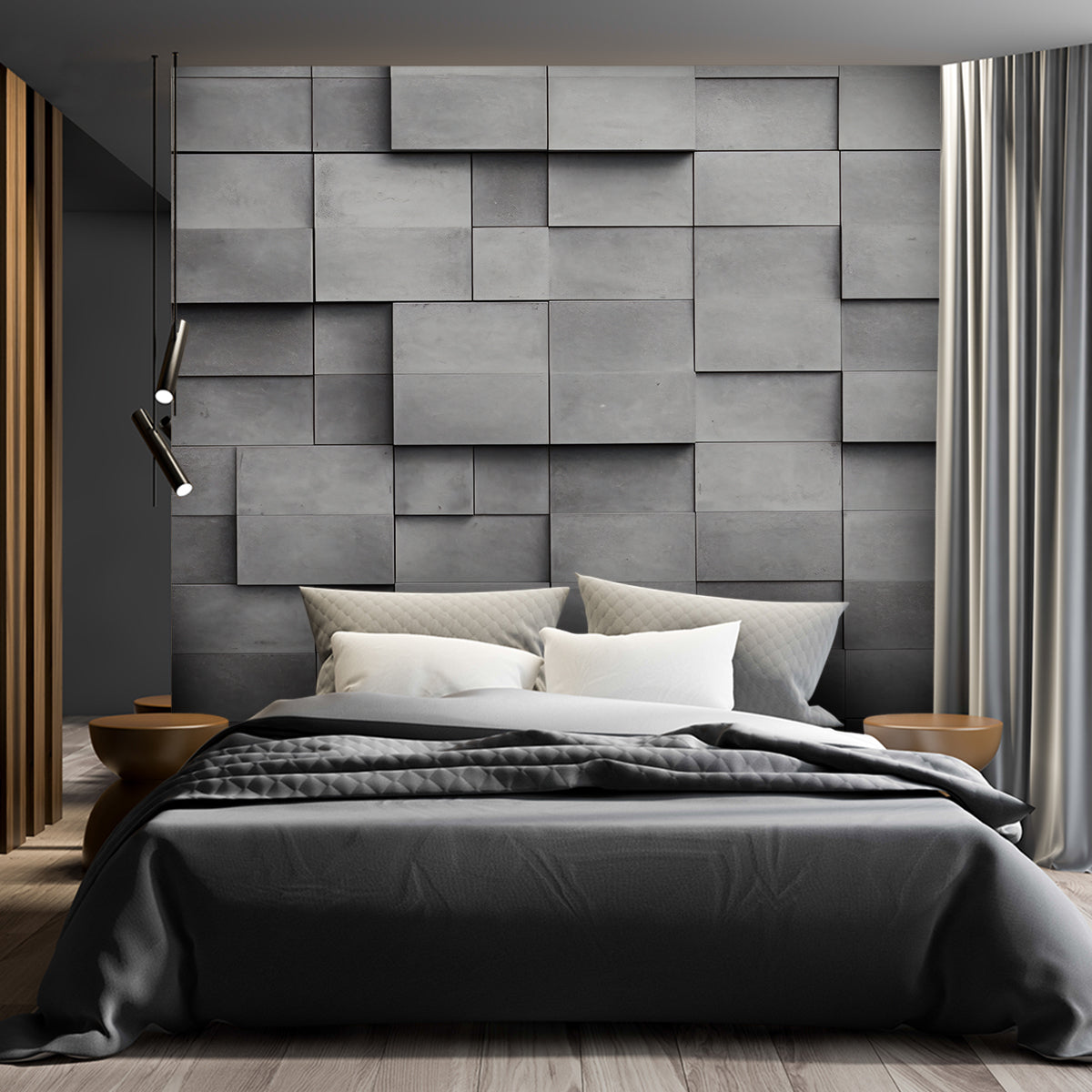 Fototapetai, Betono sienos kubas 3D