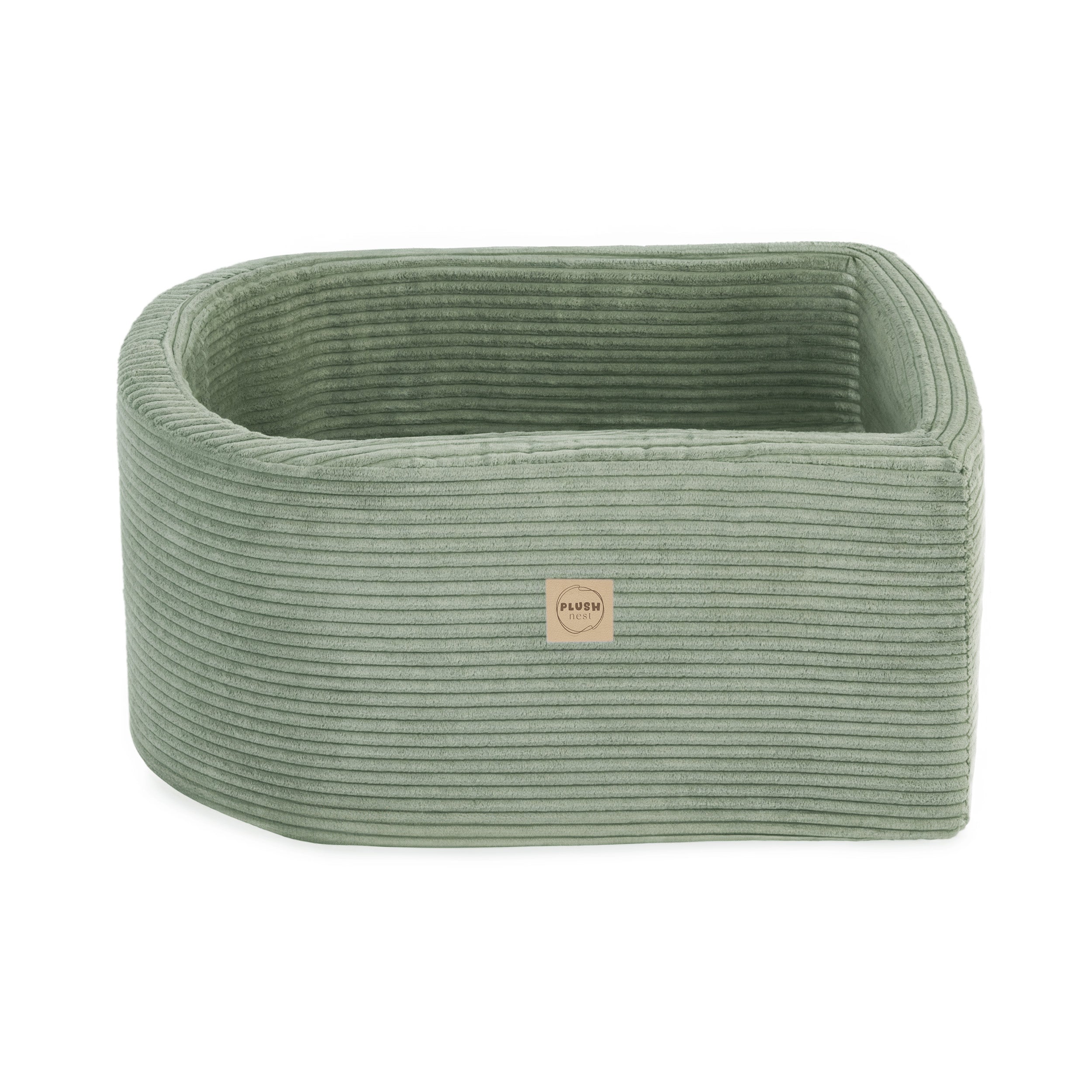 Mini žaidimų aikštelė Plush Nest, žalia, premium velvetas, 100 kamuoliukų