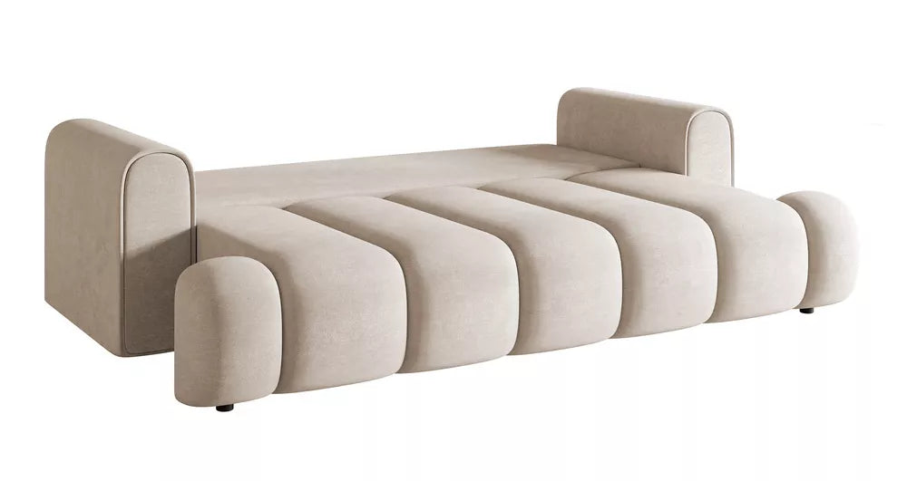 Trivietė sofa Dandelino, pilkai smėlinė