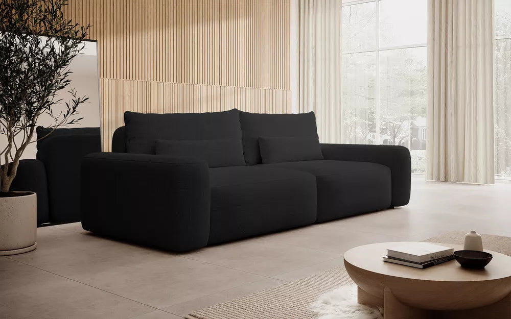 Trivietė sofa Carnos, juoda
