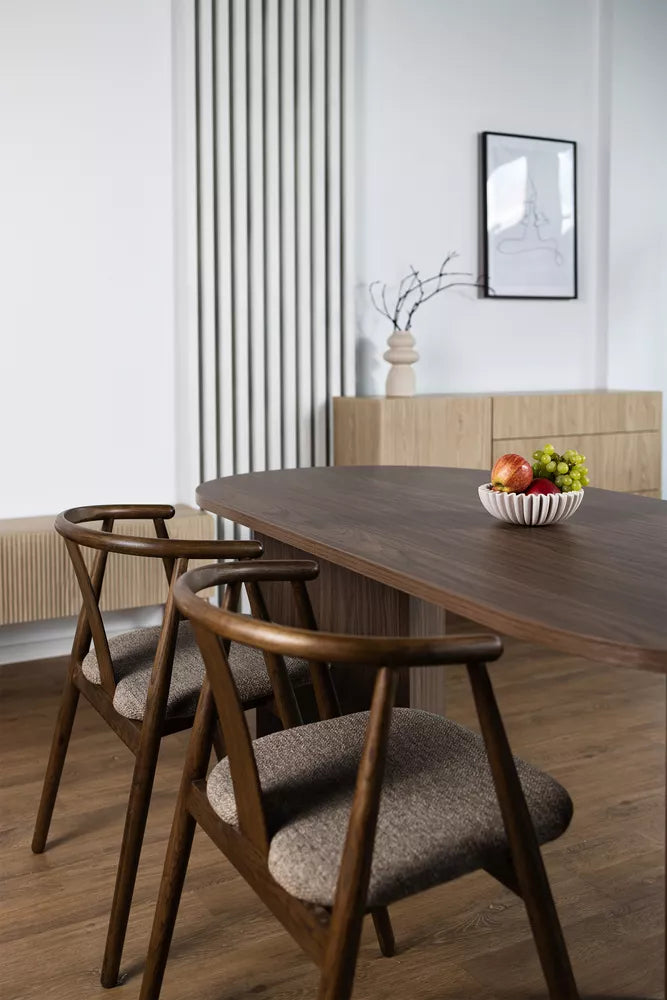 Valgomojo stalas Ovo ovalus 204 cm Wisconsin riešutas