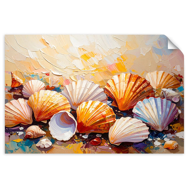 Lipni plakatas, Spalvingi Shells Beach imitaciniai dažai