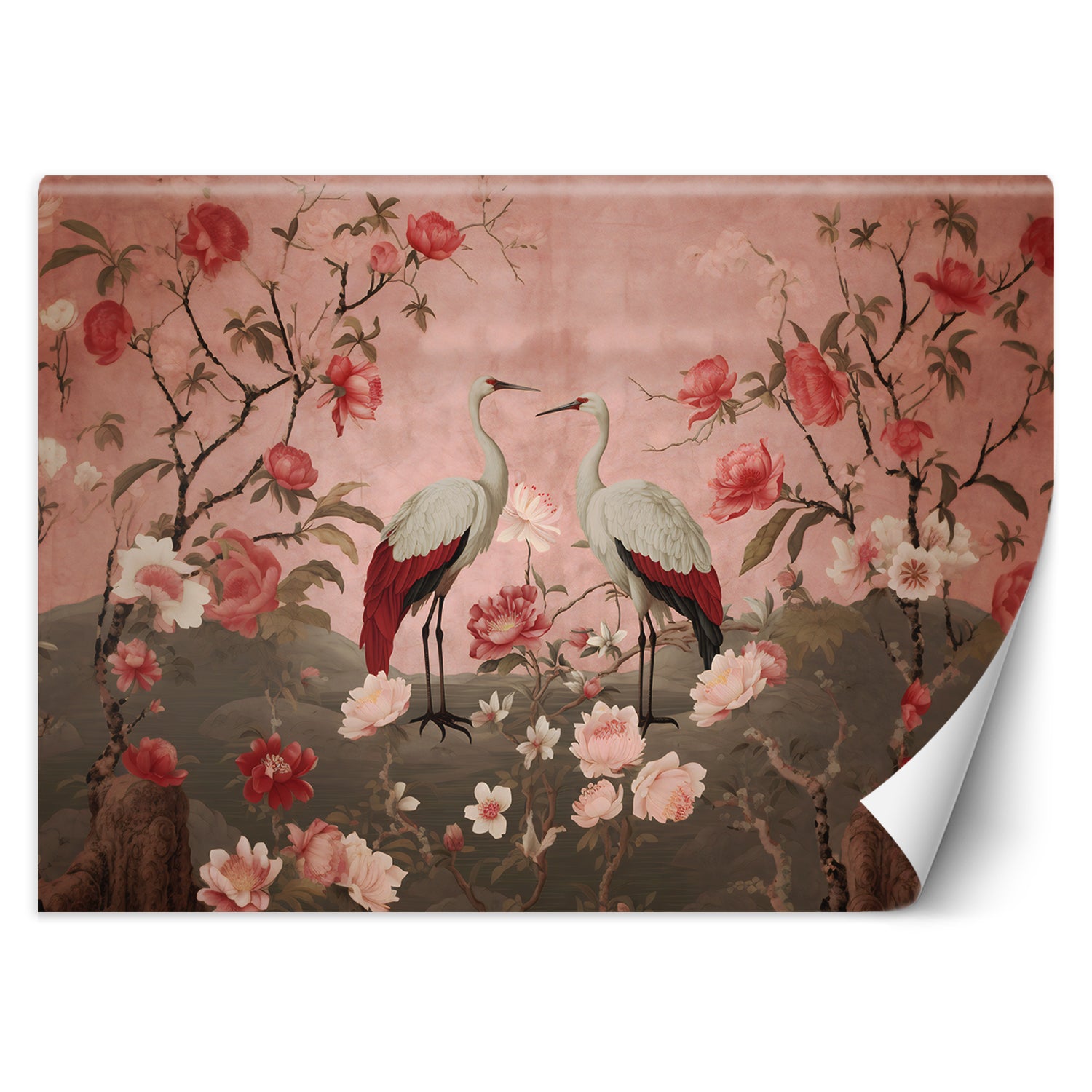 Fototapetai, Gėlės ir paukščiai Chinoiserie
