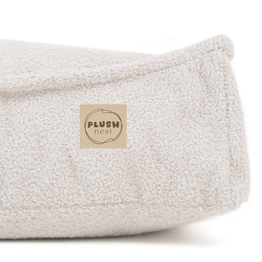 Pufas Plush Nest 60×60 cm, kreminė, avikailio efekto