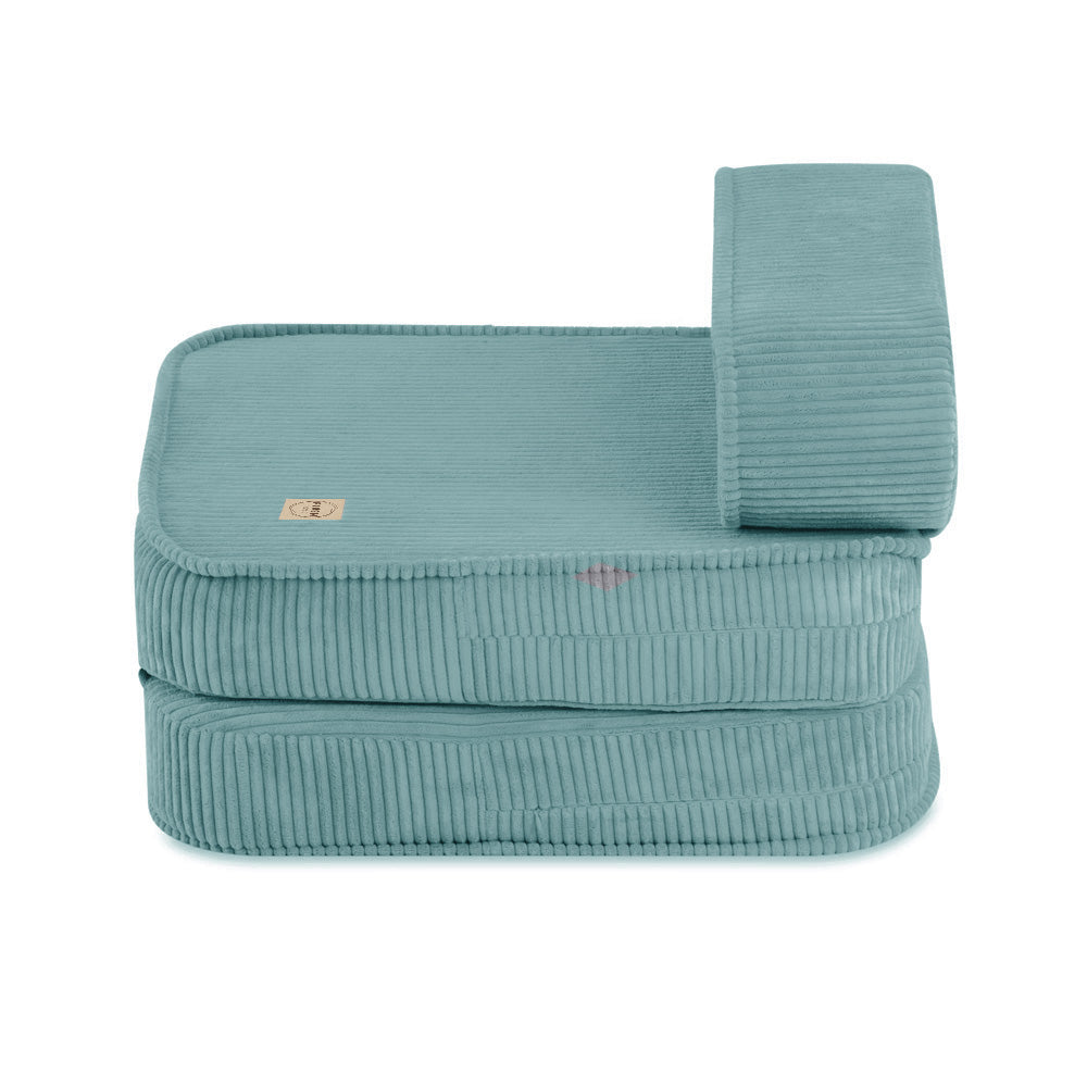 Išskleidžiamas krėslas Plush Nest 150×60×25 cm, mėlyna, velvetas